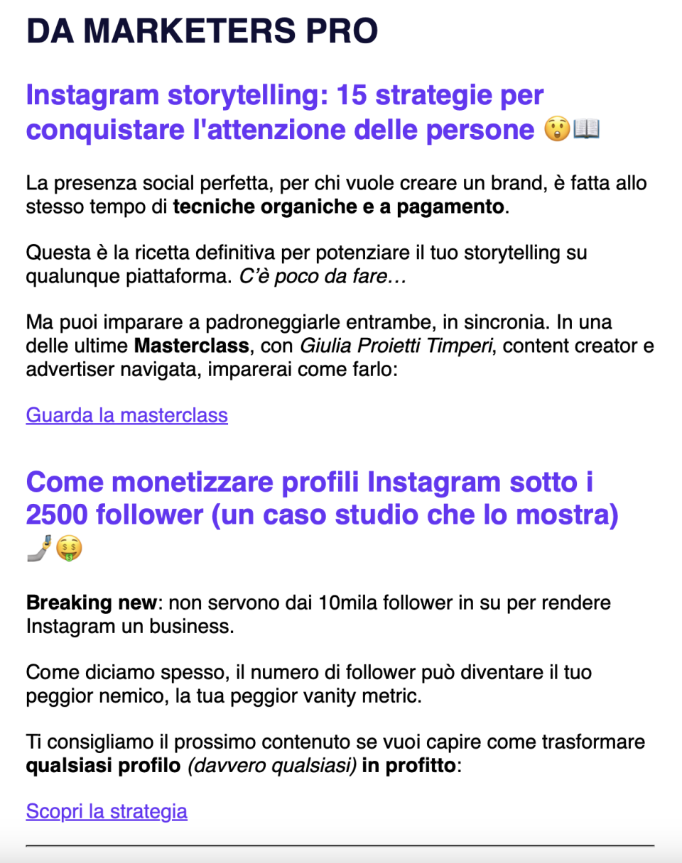 Newsletter 20/80 Marketers Pro